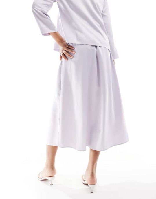 Vero Moda midi skirt with embellished bow in lavender blue - Image 4