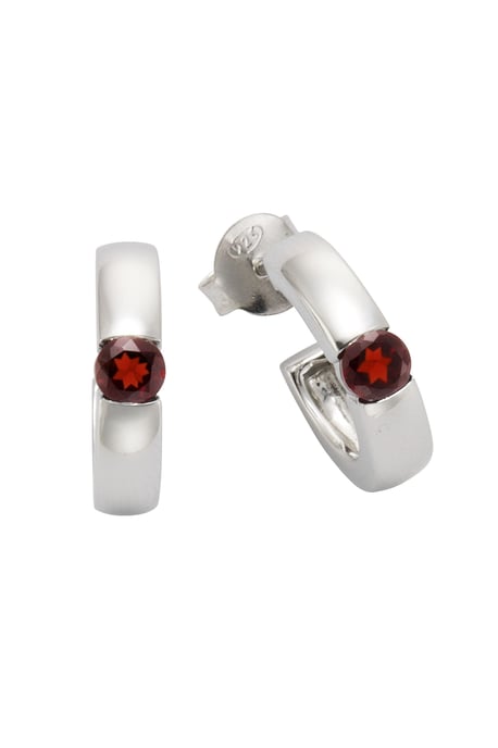 Jamelli Earrings Silver 925 rhodium-plated with genuine garnet - Image 2