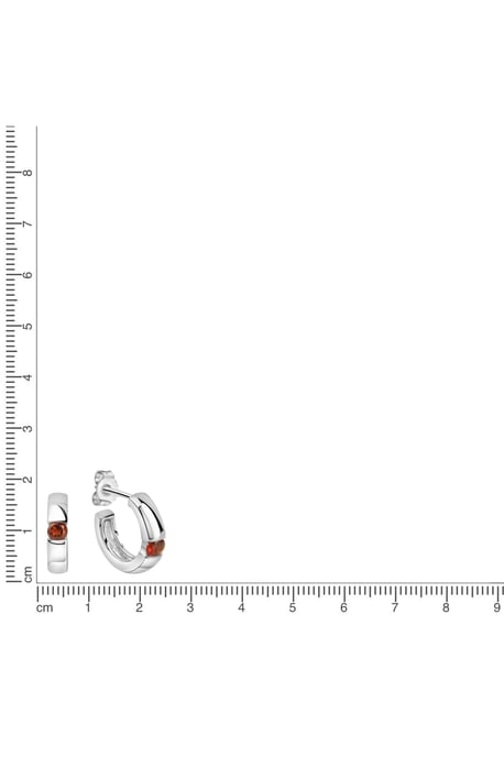 Jamelli Earrings Silver 925 rhodium-plated with genuine garnet - Image 3