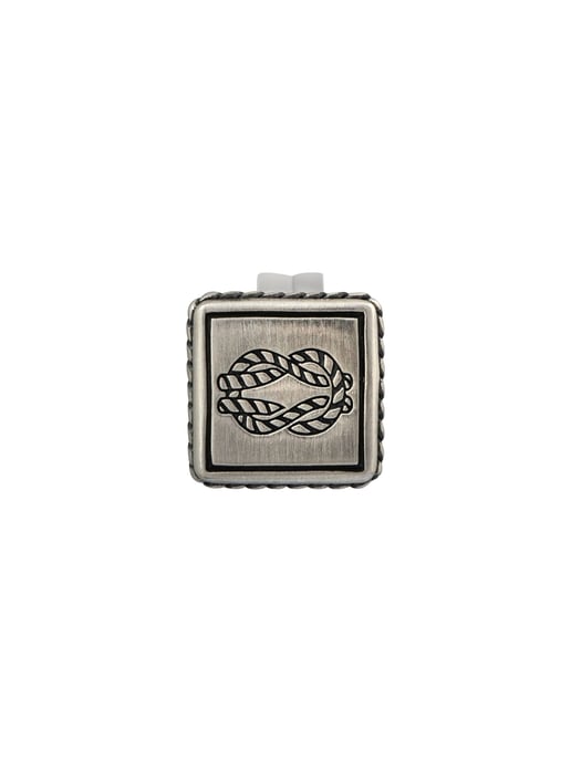 cai Single ear stud 925/sterling silver matt oxodised Sailor crest rope - Image 2