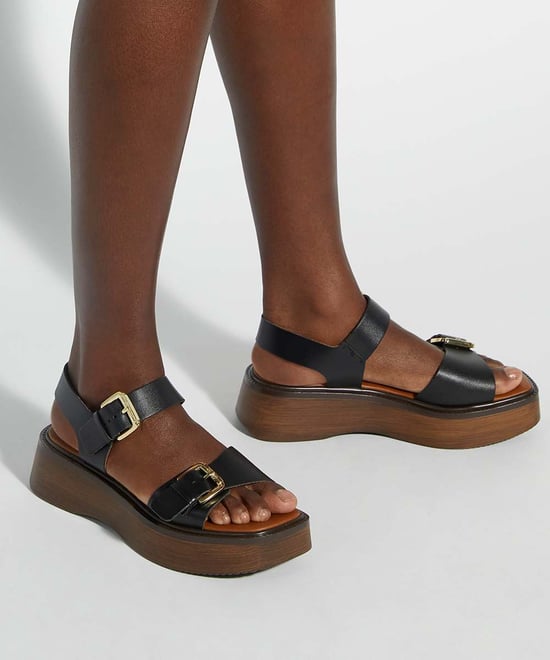 Dune Ladies Luno - Double Strap Flatform Sandals - Image 3