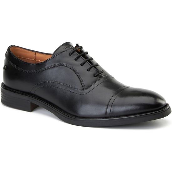 Base London Lapel Leather Men's Black Oxford Shoes - Image 1