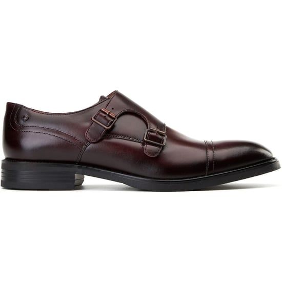 Base London Taper Lederen Mannen Bordo Dubbele Monk Schoenen - Image 5