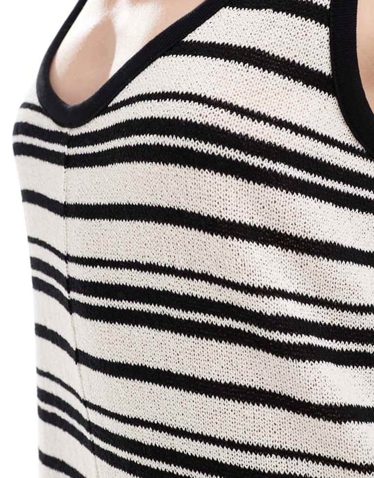 ASOS DESIGN crochet u-scoop jumpsuit in stripe - Image 3