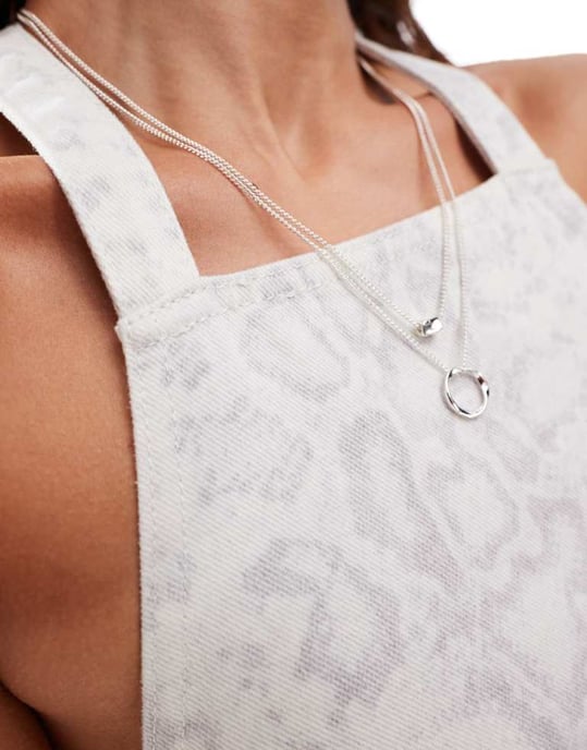 ASOS DESIGN denim backless halter top in snake print - Image 2