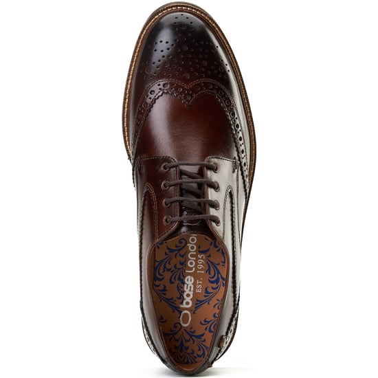 Base London York Leather Men's Burnt Brown Brogues Shoes - Image 4