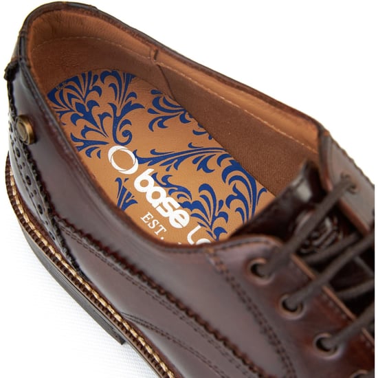 Base London York Leather Men's Burnt Brown Brogues Shoes - Image 6