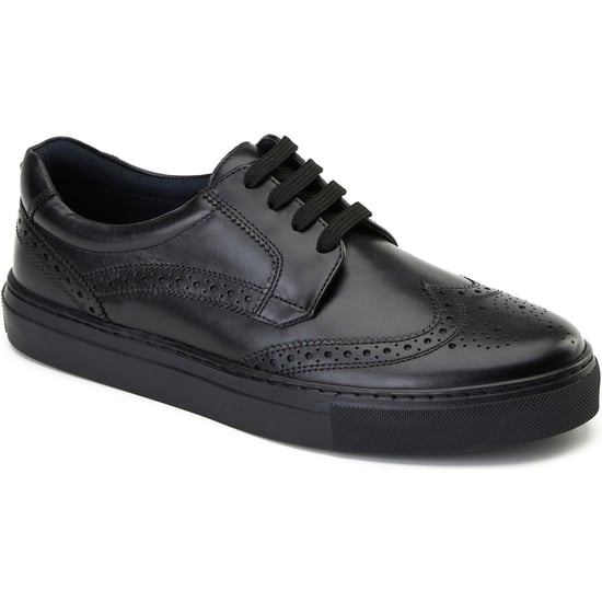 Base London Clapton Leather Men's Black Brogues Shoes - Image 1