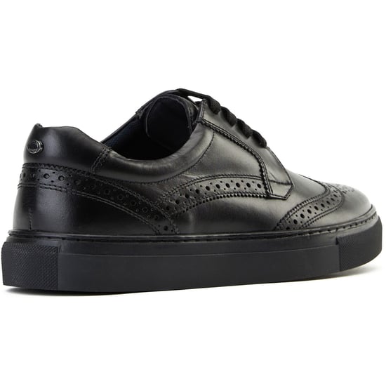 Base London Clapton Leather Men's Black Brogues Shoes - Image 2
