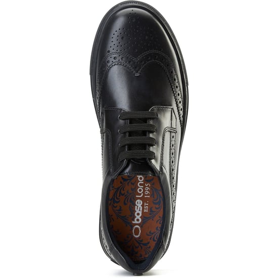 Base London Clapton Leather Men's Black Brogues Shoes - Image 4