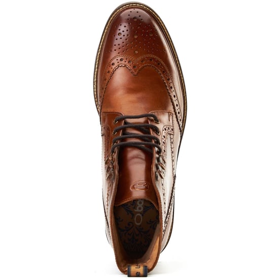 Base London Bristol Leather Men's Burnt Tan Brogues Shoes - Image 4