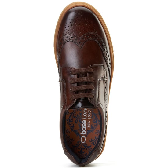Base London Clapton Leather Men's Burnt Brown Brogues Shoes - Image 4