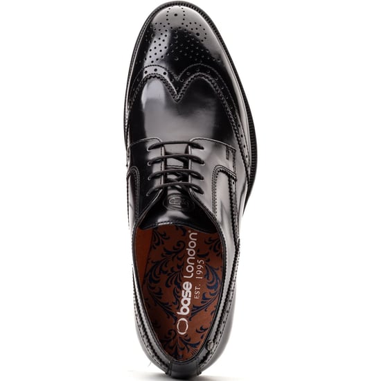 Base London Bell Leather Men's Black Brogues Shoes - Image 4