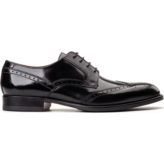Base London Bell Leather Men's Black Brogues Shoes - Image 5