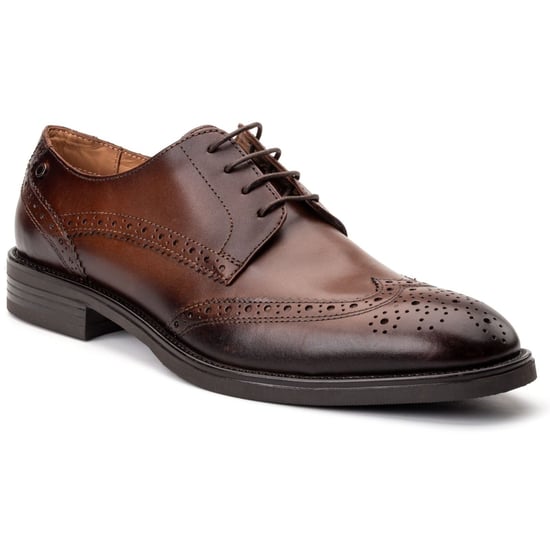 Base London Pocket Leather Men's Brown Brogues Shoes - Image 1