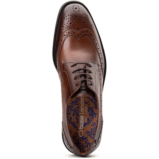 Base London Pocket Leather Men's Brown Brogues Shoes - Image 4