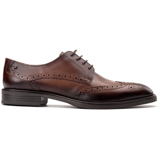 Base London Pocket Leather Men's Brown Brogues Shoes - Image 5