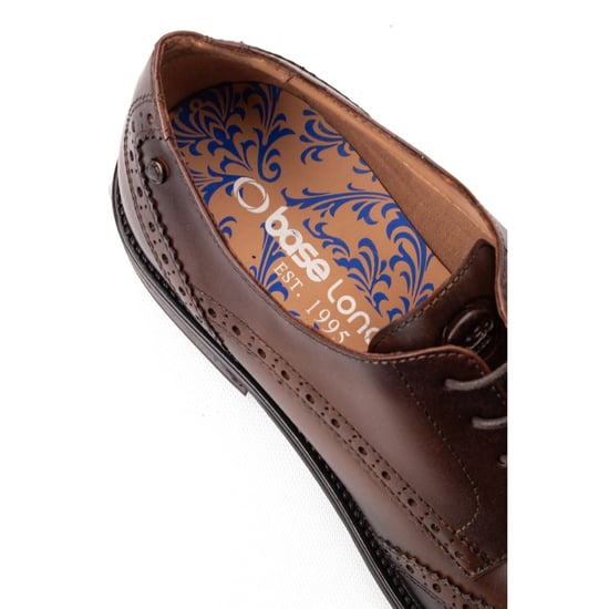 Base London Pocket Leather Men's Brown Brogues Shoes - Image 6