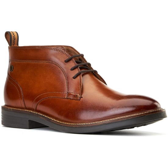 Base London Lincoln Leather Men's Burnt Tan Ankle Boots - Image 1
