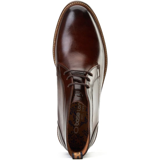 Base London Lincoln Leather Men's Burnt Brown Ankle Boots - Image 4
