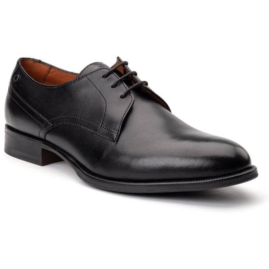 Base London Edison Leather Men's Black Lace-Up Shoes - Image 1