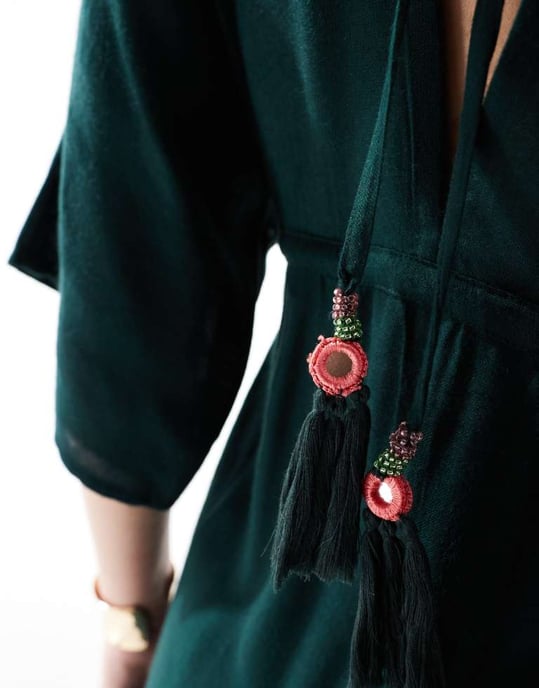 Accessorize maxi beach kaftan in green - Image 3