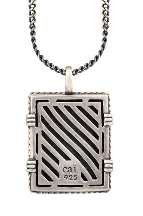 cai Pendant with chain 925/- silver matt oxidised Sailor coat of arms - Image 4