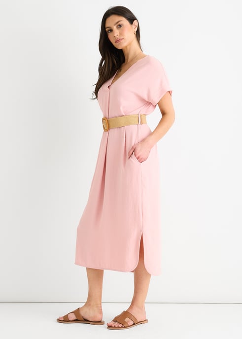 Blush Air Flow oversized jurk met ceintuur - Image 3