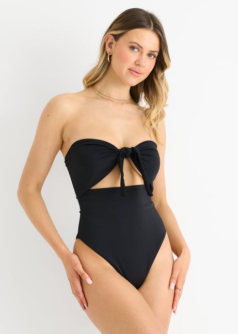 Bandeau baddräkt med knytband framtill - Image 3