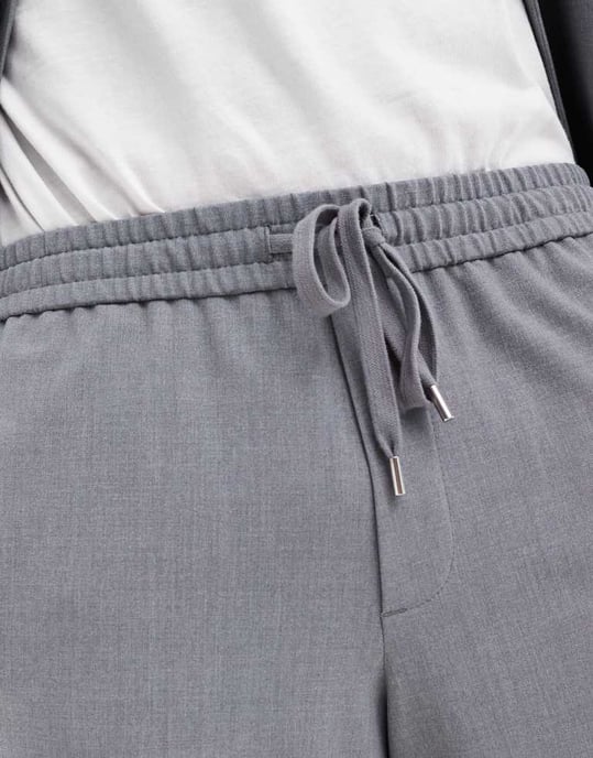 ASOS DESIGN pull on barrel leg suit trousers in grey - Image 2