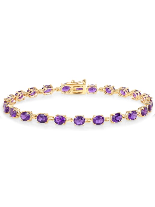 Vira Jewels Bracelet 925 Sterling silver gold-plated shiny amethyst purple - Image 3