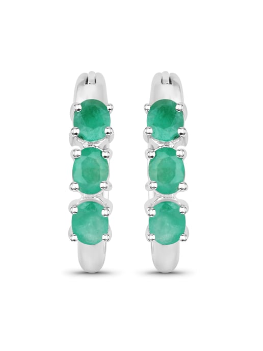 Vira Jewels Earrings Silber 925 rhodiniert mit 6 echten Smaragden - Image 1
