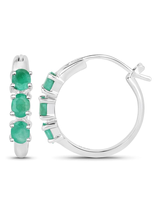 Vira Jewels Earrings Silber 925 rhodiniert mit 6 echten Smaragden - Image 3
