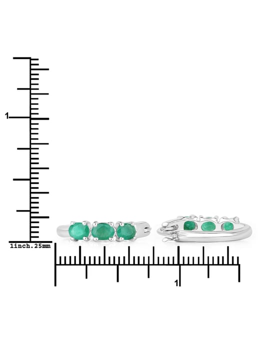 Vira Jewels Earrings Silber 925 rhodiniert mit 6 echten Smaragden - Image 4