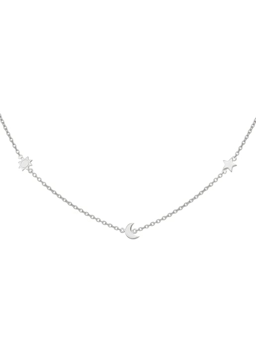 cai Necklace 925/- Sterling silver rhodium-plated Sun - Moon - Star - Image 1