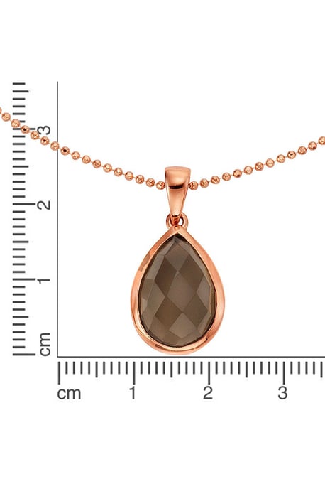 Jamelli Pendant with chain 925 silver rose gold-plated smoky quartz - Image 4