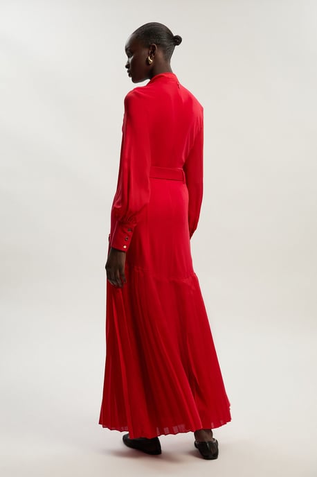 Jersey Ponte Georgette Mix Midi Dress - Image 4