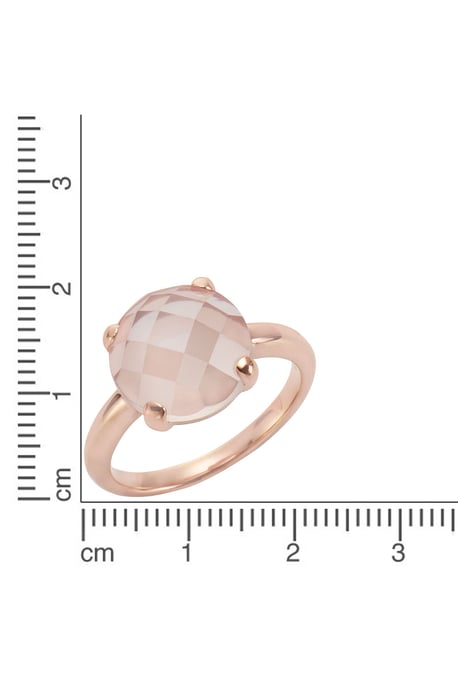Jamelli Ring 925 Sterling silver rose gold-plated with genuine rose quartz 12mm - Image 4