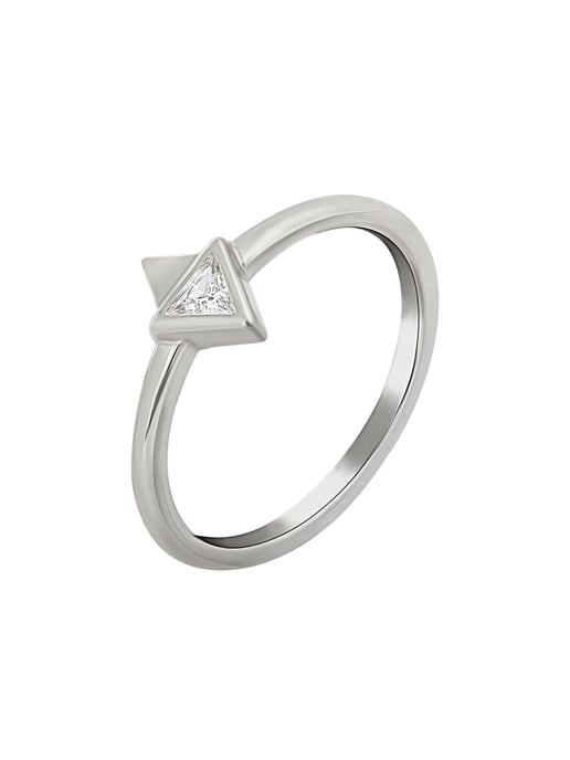 cai Ring 925 silver rhodium-plated with zirconia triangle - Image 3