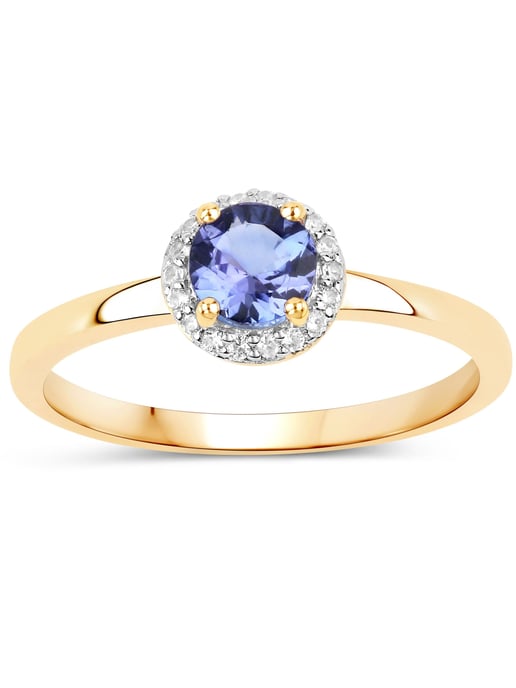 Vira Jewels Ring 925 Sterling silver gold-plated Shiny tanzanite violet - Image 1