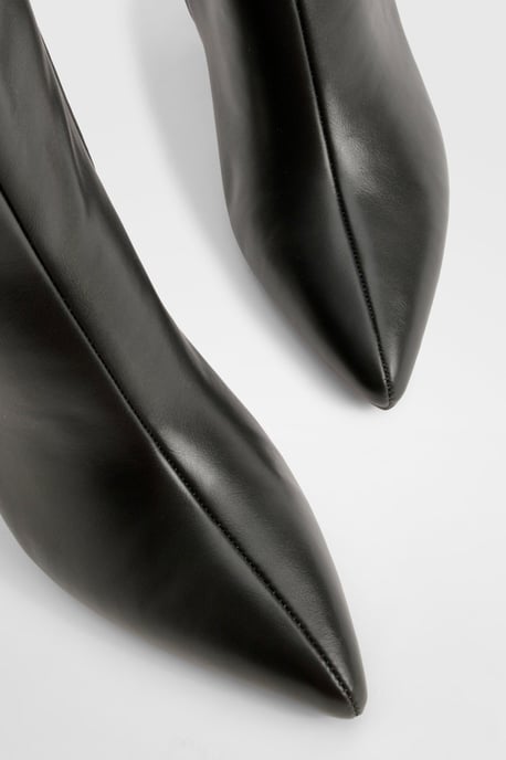 Wide Fit Pointed Toe Knee High Boots - Image 5