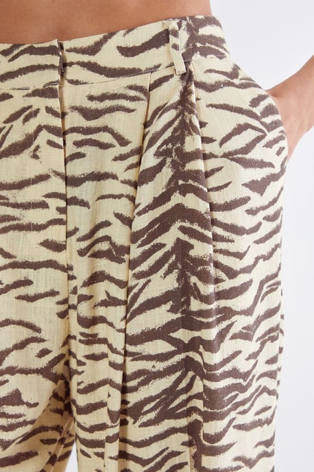 Zebra Print Linen Tailored Trousers - Image 5