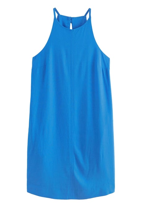 High Neck Sleeveless Linen Dress - Image 5
