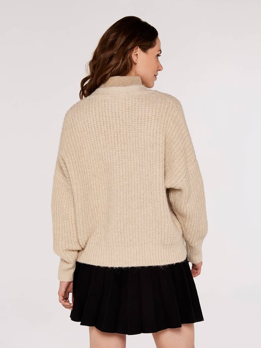 Apricot Knit Boyfriend Cardigan - Image 2