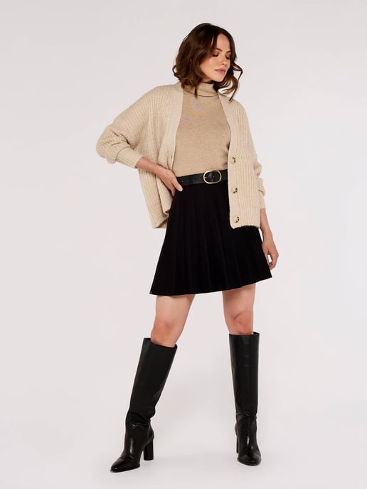 Apricot Knit Boyfriend Cardigan - Image 3