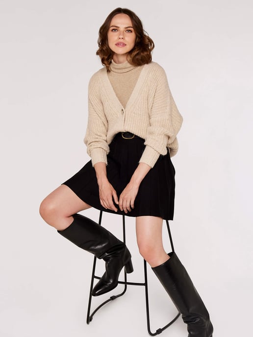 Apricot Knit Boyfriend Cardigan - Image 5