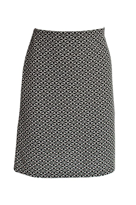 Black White Geo Design Stretch Skirt - Image 2
