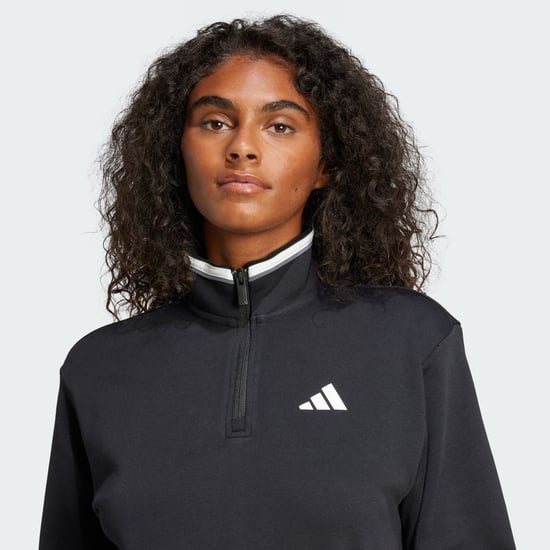 Essentials Color Pop French Terry Crop Quarter-Zip Track Jacket - Image 4