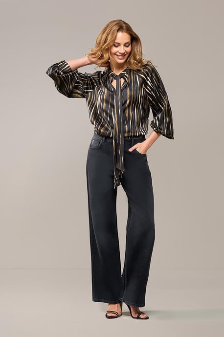 Bension Print Blouse Zwart / Multi - Image 1