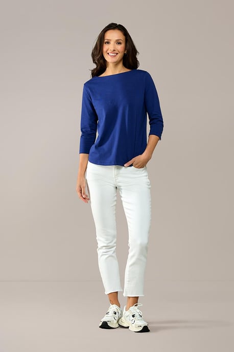 Caroline Tensen Oxford Top Navy - Image 1